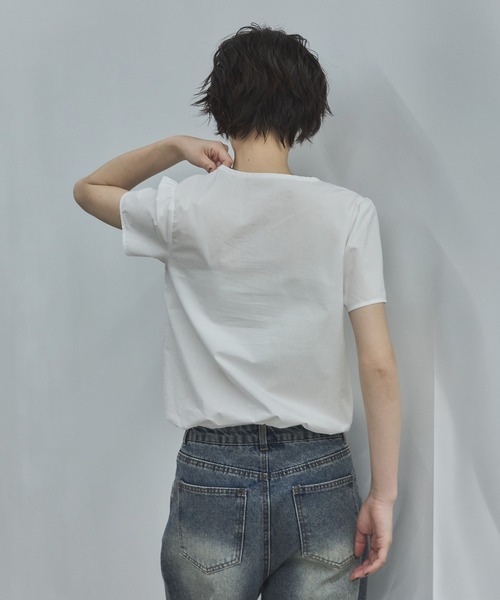 feepur(フェピュール)の「ハーフコットンブラウス(シャツ/ブラウス・レディース・オフホワイト/ブラック・MEDIUM)」の12枚目の写真