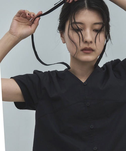 feepur(フェピュール)の「ハーフコットンブラウス(シャツ/ブラウス・レディース・オフホワイト/ブラック・MEDIUM)」の22枚目の写真