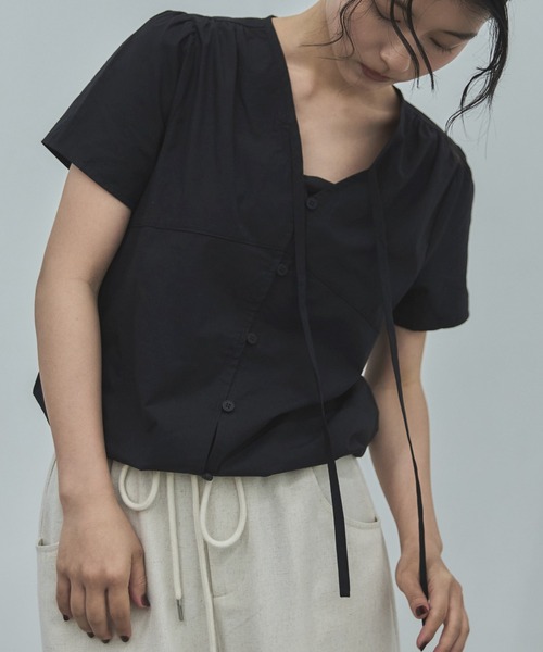 feepur(フェピュール)の「ハーフコットンブラウス(シャツ/ブラウス・レディース・オフホワイト/ブラック・MEDIUM)」の21枚目の写真