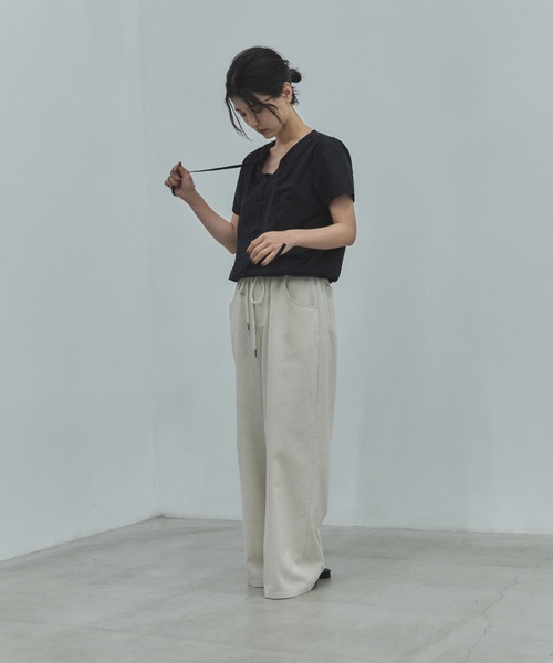 feepur(フェピュール)の「ハーフコットンブラウス(シャツ/ブラウス・レディース・オフホワイト/ブラック・MEDIUM)」の18枚目の写真