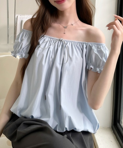 Ada.(エイダ)の「裾バルーン パフ スリーブ ギャザー ブラウス(シャツ/ブラウス・レディース・イエロー/ブルー/ブラック/ホワイト・FREE)」の1枚目の写真