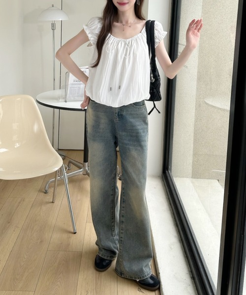 Ada.(エイダ)の「裾バルーン パフ スリーブ ギャザー ブラウス(シャツ/ブラウス・レディース・イエロー/ブルー/ブラック/ホワイト・FREE)」の8枚目の写真