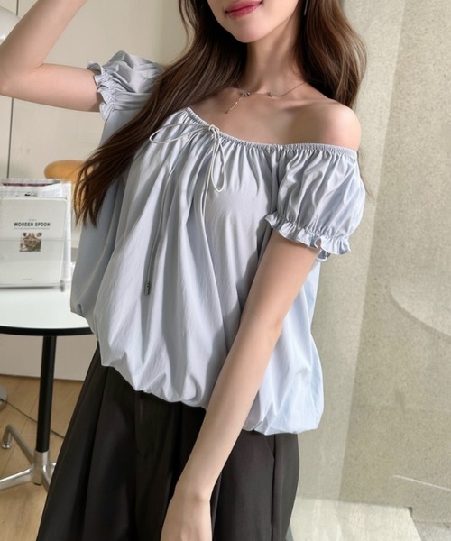 Ada.(エイダ)の「裾バルーン パフ スリーブ ギャザー ブラウス(シャツ/ブラウス・レディース・イエロー/ブルー/ブラック/ホワイト・FREE)」の18枚目の写真