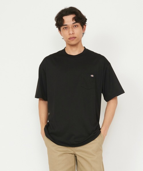 Dickies(ディッキーズ)の「ドローコード ポケットTシャツ 半袖(Tシャツ/カットソー・メンズ・ブラック/ホワイト・LARGE/MEDIUM)」の1枚目の写真