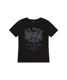 AAKAM（アーカム）の「Shield Henry Neck Half Top (Black)（Tシャツ/カットソー）」