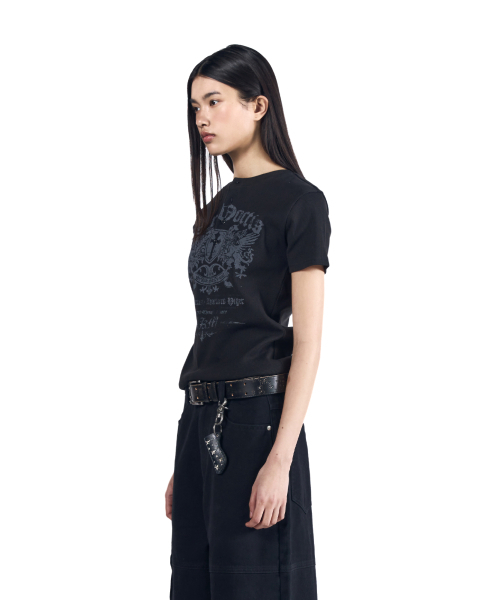 AAKAM(アーカム)の「Shield Henry Neck Half Top (Black)(Tシャツ/カットソー・レディース・その他・1/2/3)」の2枚目の写真