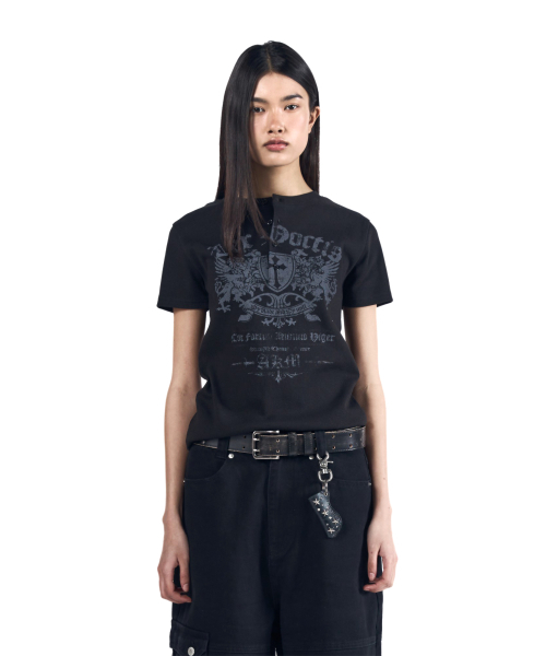 AAKAM(アーカム)の「Shield Henry Neck Half Top (Black)(Tシャツ/カットソー・レディース・その他・1/2/3)」の4枚目の写真