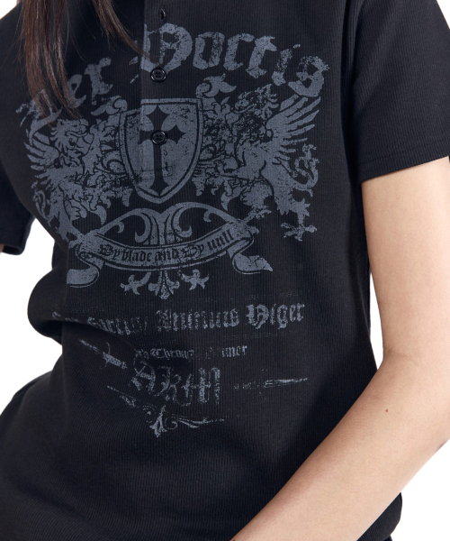 AAKAM(アーカム)の「Shield Henry Neck Half Top (Black)(Tシャツ/カットソー・レディース・その他・1/2/3)」の7枚目の写真