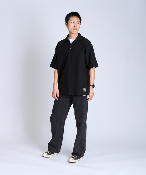 CHROME（クローム）の「［ CHROME / クローム ］LSC POLO WIDE FIT OG LOGO / ライムストーン ケーブ ポロ ワイド フィット オージー ロゴ 接触冷感 空間冷却 鍾乳洞 ポロシャツ（ポロシャツ・メンズ・ブラック/ホワイト・XL/L/M/S）」の3枚目の写真