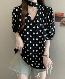水玉」に該当するトップス（ブラック/黒色系）ファッション通販 - ZOZOTOWN
