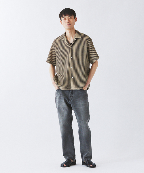 JOURNAL STANDARD relume(ジャーナルスタンダード レリューム)の「ストライプ カラーレース オープンカラー 半袖シャツ(シャツ/ブラウス・メンズ・ピンク系その他/ライトグリーン/ベージュ系その他/ブラックミックス・MEDIUM/LARGE)」の12枚目の写真