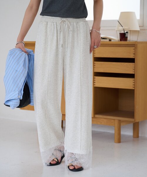 DISCOAT(ディスコート)の「裾レース裏毛パンツ(その他パンツ・レディース・ライトベージュ/ライトグレー・SMALL/MEDIUM/LARGE)」の8枚目の写真