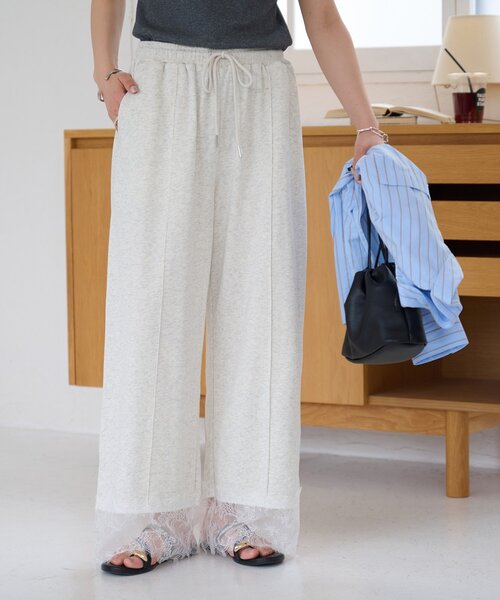 DISCOAT(ディスコート)の「裾レース裏毛パンツ(その他パンツ・レディース・ライトベージュ/ライトグレー・SMALL/MEDIUM/LARGE)」の9枚目の写真