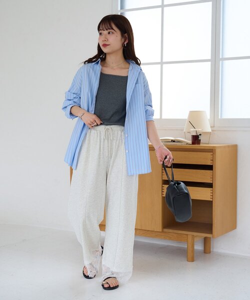 DISCOAT(ディスコート)の「裾レース裏毛パンツ(その他パンツ・レディース・ライトベージュ/ライトグレー・SMALL/MEDIUM/LARGE)」の7枚目の写真