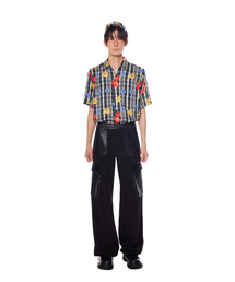 Faux Leather Cargo Pants