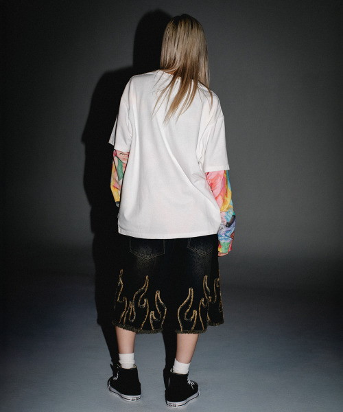 WKNDRS(ウィーキャンドース)の「FLAME DENIM SHORTS (S.BLACK)(その他パンツ・レディース・その他・MEDIUM/LARGE/X-LARGE)」の2枚目の写真