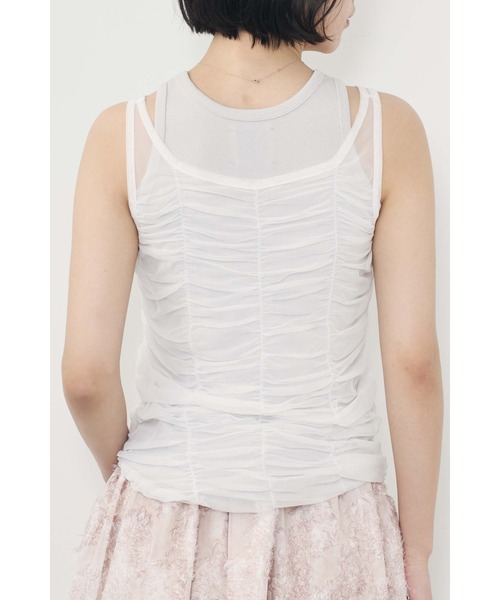 Limue（リミュ）の「チュールギャザーレイヤードTee（Tシャツ/カットソー・レディース・ホワイト/サックスブルー・FREE）」の15枚目の写真