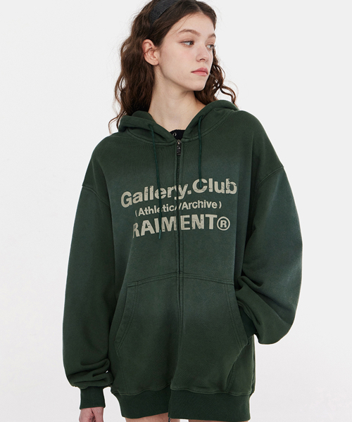 RAIMENT（レイメント）の「ヴィンテージウォッシングギャラリークラブフードジップアップ_グリーン（パーカー・レディース・その他・SMALL/MEDIUM/LARGE）」の4枚目の写真