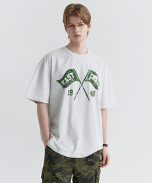 スウェッグバー3598イーストコーストオーバーサイズグリーンATメランジグレー半袖Tシャツ