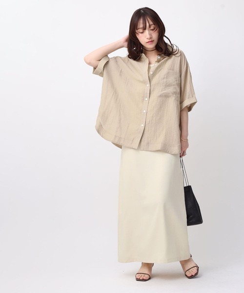 NOAHL(ノアル)の「【NOAHL】シアー半袖オーバーシャツ(シャツ/ブラウス・レディース・ダークブラウン/グレイッシュベージュ/アイボリー・FREE)」の12枚目の写真