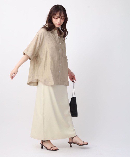 NOAHL(ノアル)の「【NOAHL】シアー半袖オーバーシャツ(シャツ/ブラウス・レディース・ダークブラウン/グレイッシュベージュ/アイボリー・FREE)」の13枚目の写真