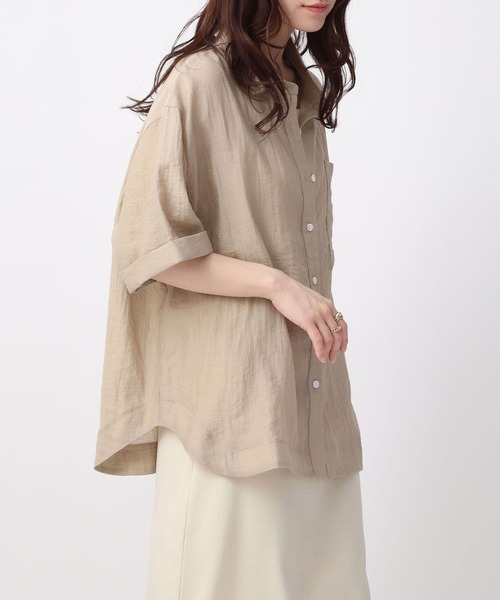 NOAHL(ノアル)の「【NOAHL】シアー半袖オーバーシャツ(シャツ/ブラウス・レディース・ダークブラウン/グレイッシュベージュ/アイボリー・FREE)」の16枚目の写真