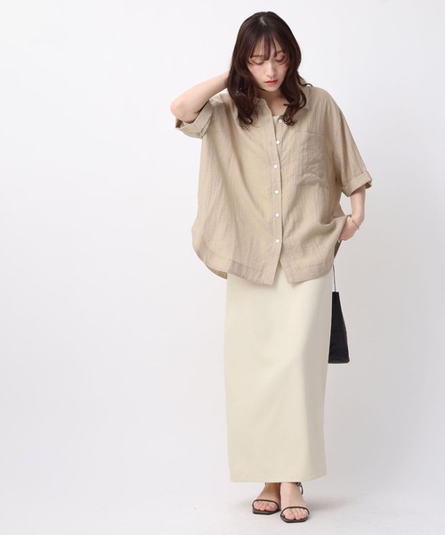 NOAHL(ノアル)の「【NOAHL】シアー半袖オーバーシャツ(シャツ/ブラウス・レディース・ダークブラウン/グレイッシュベージュ/アイボリー・FREE)」の17枚目の写真