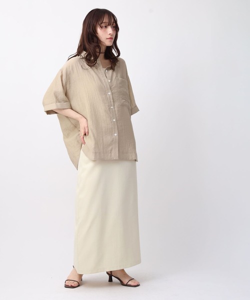 NOAHL(ノアル)の「【NOAHL】シアー半袖オーバーシャツ(シャツ/ブラウス・レディース・ダークブラウン/グレイッシュベージュ/アイボリー・FREE)」の18枚目の写真
