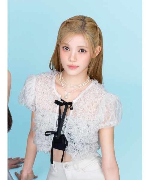 maisonspecial シャーリングメニーリボントップス シャーリングコンパクトリボントップス（Tシャツ/カットソー）｜LILY