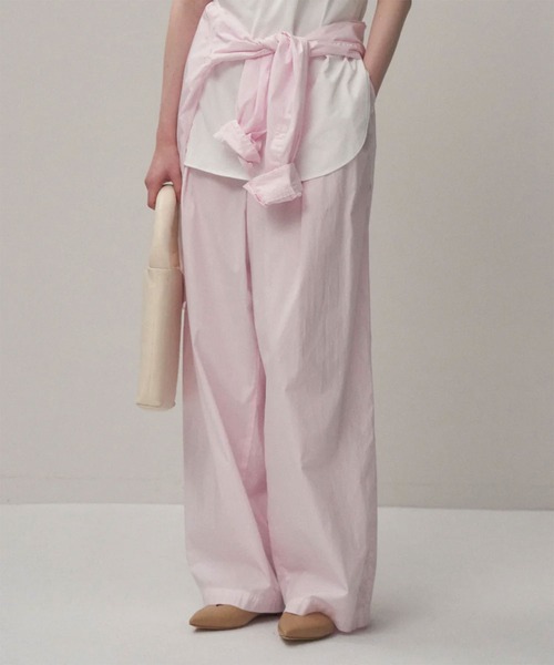 ATON/エイトン】NATURAL DYED COTTON LAWN TWO TUCKED PANTS
