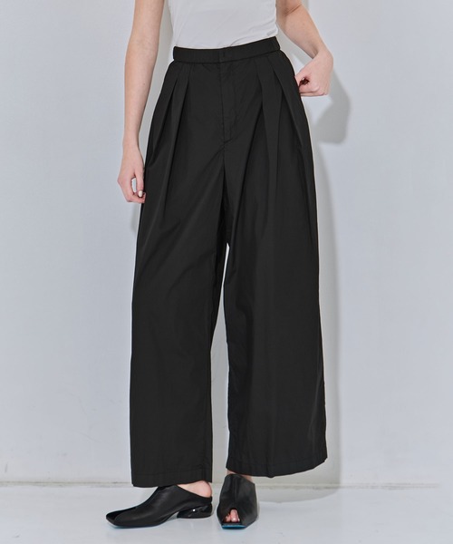 ATON/エイトン】NATURAL DYED COTTON LAWN TWO TUCKED PANTS