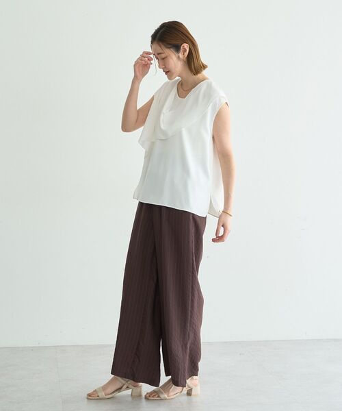 YECCA VECCA(イェッカヴェッカ)の「ドレープブラウス(シャツ/ブラウス・レディース・オフホワイト/ネイビー/ミント・FREE)」の12枚目の写真