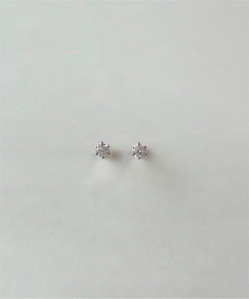 festaria bijou SOPHIA（フェスタリアビジュソフィア）の「K10PG キュービックジルコニア ピアス（ピアス（両耳用）・レディース・ピンクゴールド・ONE SIZE）」の3枚目の写真