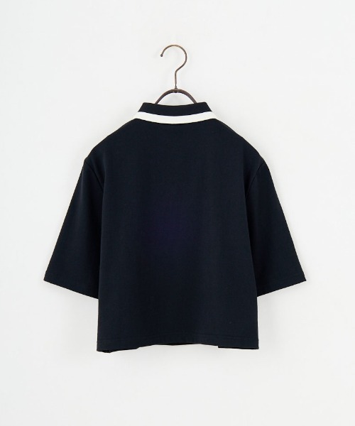 FRED PERRY（フレッドペリー）の「[FRED PERRY/フレッドペリー] シングルティップライン クロップド丈ポロシャツ（ポロシャツ・レディース・キナリ/ブラック・10）」の3枚目の写真