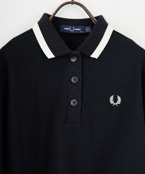FRED PERRY（フレッドペリー）の「[FRED PERRY/フレッドペリー] シングルティップライン クロップド丈ポロシャツ（ポロシャツ・レディース・キナリ/ブラック・10）」の4枚目の写真