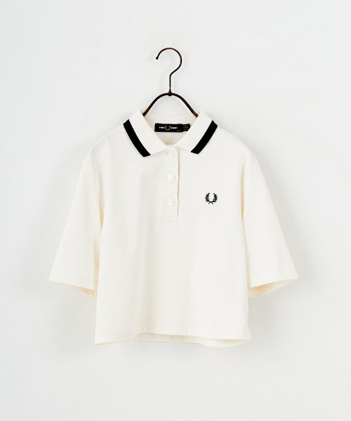 FRED PERRY（フレッドペリー）の「[FRED PERRY/フレッドペリー] シングルティップライン クロップド丈ポロシャツ（ポロシャツ・レディース・キナリ/ブラック・10）」の17枚目の写真