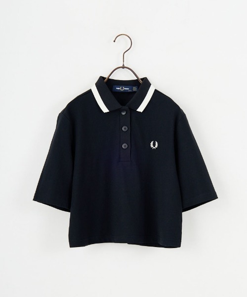 FRED PERRY（フレッドペリー）の「[FRED PERRY/フレッドペリー] シングルティップライン クロップド丈ポロシャツ（ポロシャツ・レディース・キナリ/ブラック・10）」の16枚目の写真