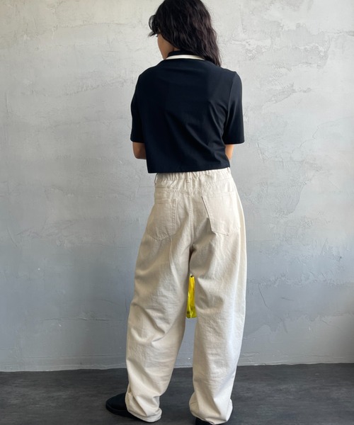 FRED PERRY（フレッドペリー）の「[FRED PERRY/フレッドペリー] シングルティップライン クロップド丈ポロシャツ（ポロシャツ・レディース・キナリ/ブラック・10）」の21枚目の写真