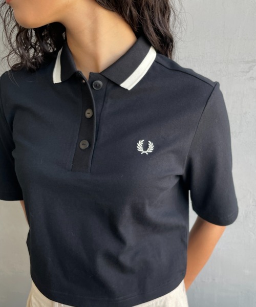 FRED PERRY（フレッドペリー）の「[FRED PERRY/フレッドペリー] シングルティップライン クロップド丈ポロシャツ（ポロシャツ・レディース・キナリ/ブラック・10）」の20枚目の写真