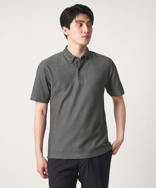 A DAY IN THE LIFE UNITED ARROWS（アデイインザライフユナイテッドアローズ）の「ドビー カノコ ボタンダウンポロシャツ-吸水速乾-＜A DAY IN THE LIFE＞（ポロシャツ・メンズ・ホワイト/グレー系/ダークブラウン・S/M/XL/L）」の2枚目の写真