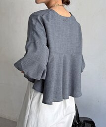 【WEB限定/セット着用可能】リネンライクジップボレロ