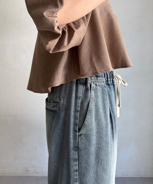 DouDou(ドゥドゥ)の「【WEB限定/セット着用可能】リネンライクジップボレロ(シャツ/ブラウス・レディース・グレイッシュベージュ/グレー/ブラック・FREE)」の12枚目の写真
