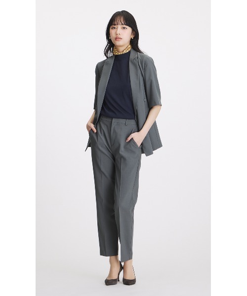 AOYAMA(アオヤマ)の「冷感わたしの推しパン 【テーパードパンツ】【涼】【セットアップ着用可】【裾上げ済み】(スーツパンツ・レディース・チャコールグレー・S/LL/L/M)」の4枚目の写真