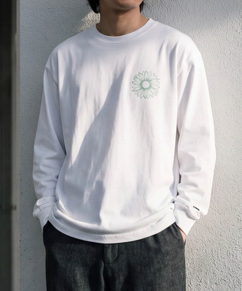 ONEXONE(ワンフォーワン)の「【ONEXONE/ワンフォーワン】DAISY LONG SLEEVE T-SHIRTS(Tシャツ/カットソー・メンズ・ホワイト/ブラック・MEDIUM)」の2枚目の写真