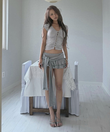 EYEER（イワイイアル）の「Double Tiered Strap Skirt - Gray（スカート）」
