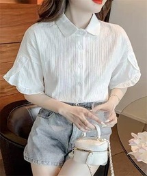 フリル袖シャツ