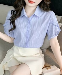 フリル袖シャツ
