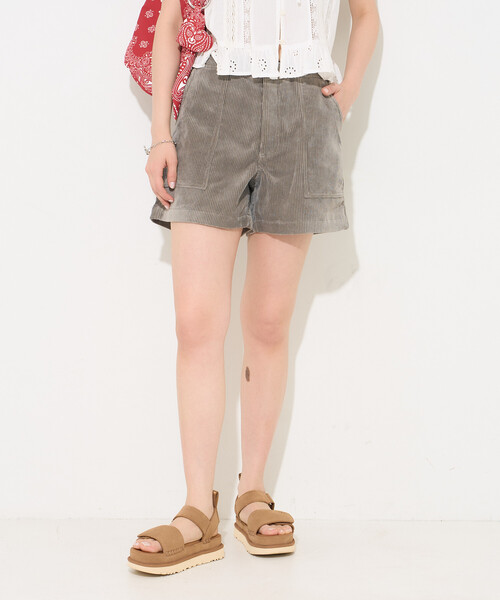FREAK'S STORE(フリークスストア)の「Ocean Pacific × FREAK'S STORE/オーシャンパシフィック 【Beach & Festival】 HERITAGE CORDUROY SHORTS/ヘリテージ コーデュロイ ショートパンツ(その他パンツ・レディース・ブラウン/ブルー/ピンク/イエロー/グレー・フリ-)」の2枚目の写真