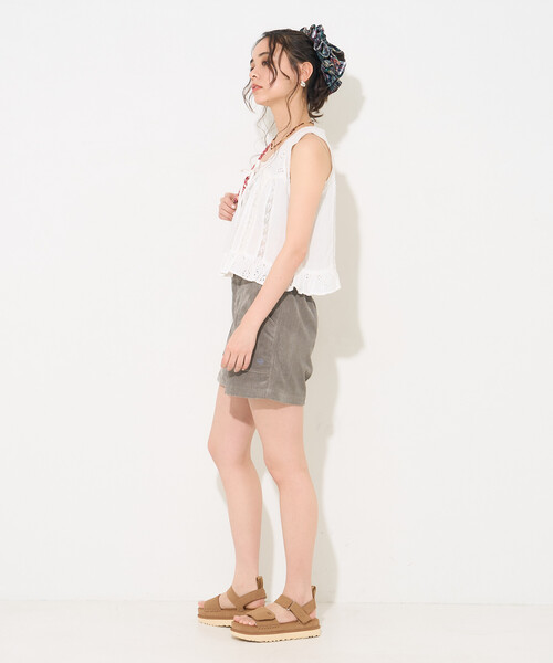 FREAK'S STORE(フリークスストア)の「Ocean Pacific × FREAK'S STORE/オーシャンパシフィック 【Beach & Festival】 HERITAGE CORDUROY SHORTS/ヘリテージ コーデュロイ ショートパンツ(その他パンツ・レディース・ブラウン/ブルー/ピンク/イエロー/グレー・フリ-)」の6枚目の写真