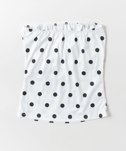 gossip!ロサンゼルス(ゴシップロサンゼルス)の「Y2Kレトロドット柄 ストレッチ ベアトップ チューブトップ(Tシャツ/カットソー・レディース・ホワイト・M)」の2枚目の写真